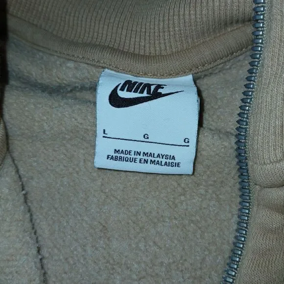 Nike Sportswear Trend Fleece 1/4 Zip Pullover Tan Women's Large Style DV4427-200 - Picture 3 of 16